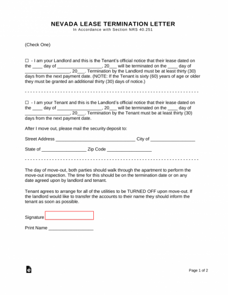 Professional 30 Day Notice Lease Termination Letter Template Word Sample