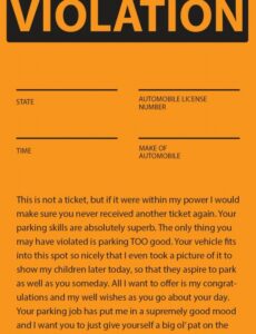 Professional Parking Warning Notice Template Excel Sample