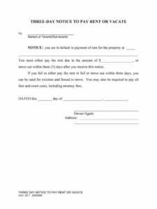 Professional Template For Late Rent Notice Word Example