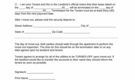 Professional Template For Notice To Vacate Word Sample