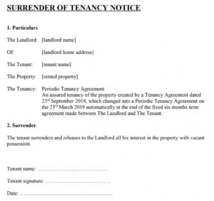 Professional Tenant Notice Letter Template Word Sample