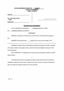 Separation Notice Template Georgia Doc Example