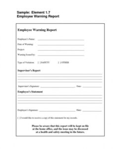 Template For Employee Warning Notice Excel Sample