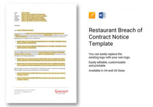 Costum Breach Of Contract Notice Template