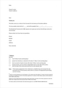 Costum Commercial Rent Increase Notice Template Doc Sample