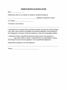 Costum End Of Tenancy Notice Template Pdf Sample