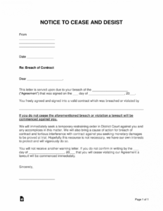 Editable Breach Of Contract Notice Template