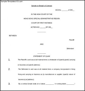 Editable Breach Of Contract Notice Template  Sample