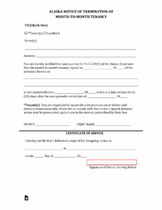 Editable End Of Tenancy Notice Template Word Sample