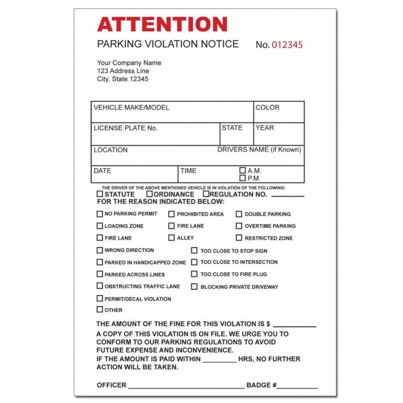 Editable Towing Warning Notice Template Word Sample