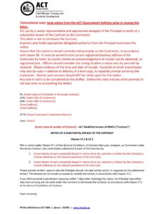 Free Breach Of Contract Notice Template Word Sample