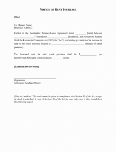 Free Commercial Rent Increase Notice Template Doc