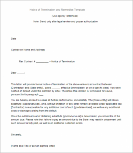 Free Termination Of Employment Notice Template  Example