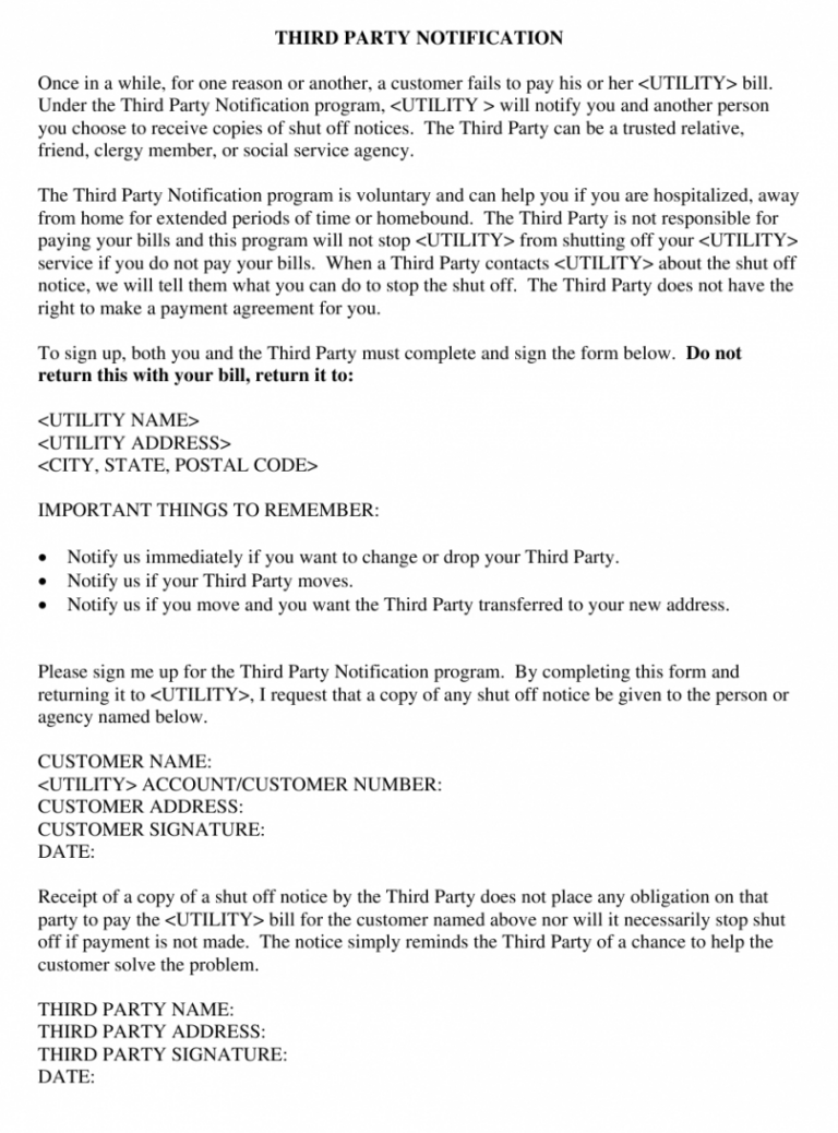 Free Utility Shut Off Notice Template PDF Example Tacitproject