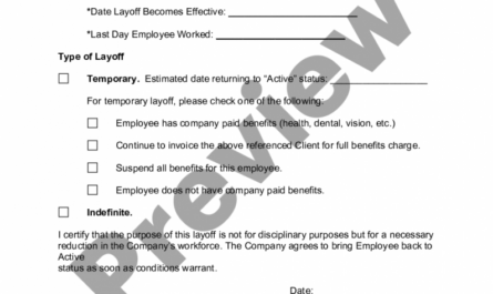 Printable Temporary Layoff Notice Template Excel Example