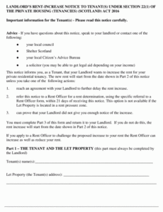 Professional Commercial Rent Increase Notice Template  Example