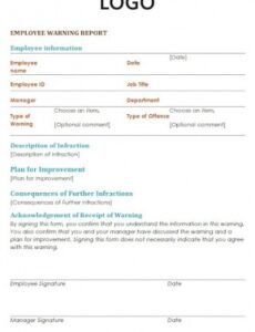 Professional Employee Improvement Notice Template Excel