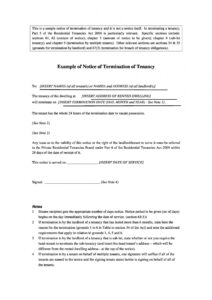 Professional End Of Tenancy Notice Template Excel