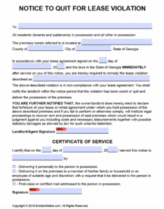 30 Day Late Rent Notice Template Excel Example