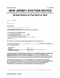Free 30 Day Late Rent Notice Template Pdf Example