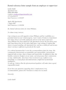 Printable Personal Reference Letter For Landlord Sample  Sample