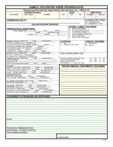 Best Behavioral Health Mental Health Progress Note Template Excel Sample