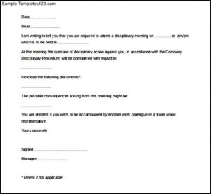 Best Disciplinary Notice Template  Sample