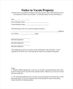 Best Rental Leaving Notice Template Pdf Sample