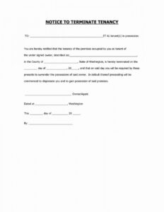 Costum Handing In Tenancy Notice Template Pdf Sample