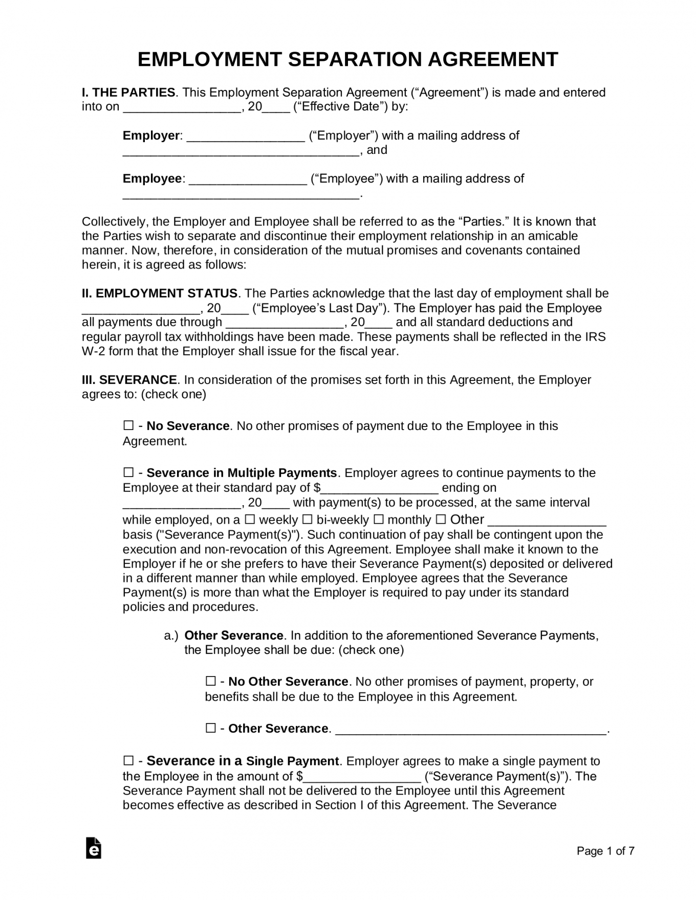 Costum Tennessee Separation Notice Template Word