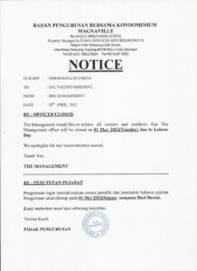 Editable Building Maintenance Notice Template Word