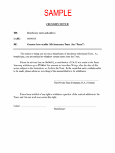 Editable Crummey Notice Template Doc