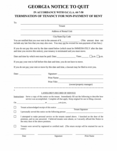 Editable Handing In Tenancy Notice Template  Sample