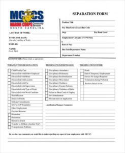 Editable Tennessee Separation Notice Template Excel Sample