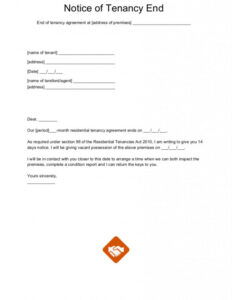 Printable Rental Leaving Notice Template Excel Example