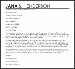 Professional Handing In Notice Template Excel