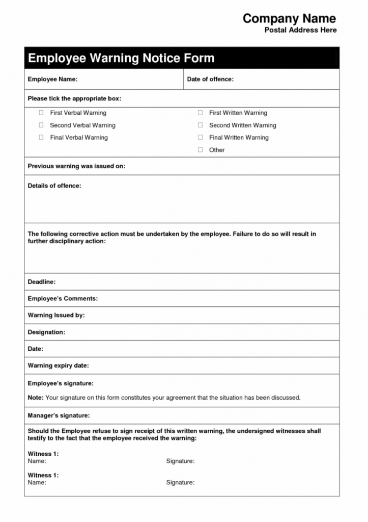 Professional Job Notice Template Excel Example - Tacitproject