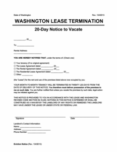Professional Rental Leaving Notice Template Word Example
