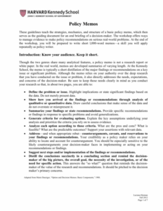 Printable Executive Decision Memorandum Template Doc Example