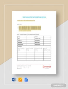 Costum Meeting Memorandum Template Word Example