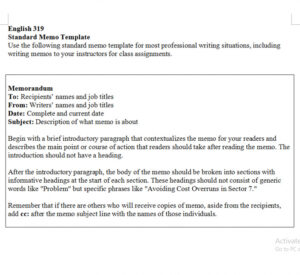 Costum Standard Memorandum Template Excel