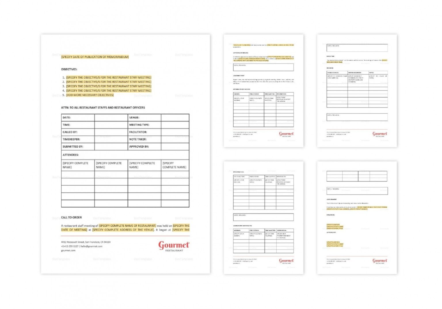 Editable Meeting Memorandum Template Tacitproject