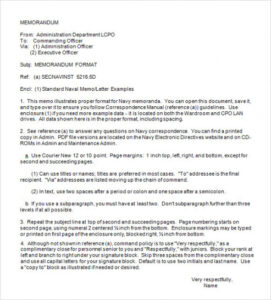 Free Department Of The Army Memorandum Template Doc Sample