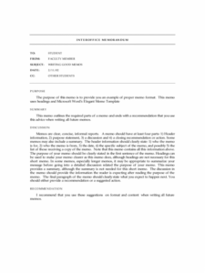 Interoffice Memorandum Template