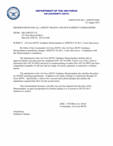 Printable Air Force Memorandum Template Excel Example