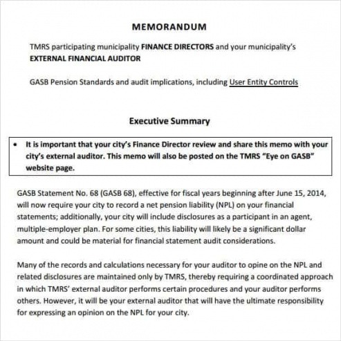 Printable Internal Audit Memorandum Template Word