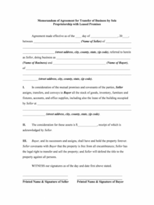 Professional Selling Memorandum Template Doc Sample