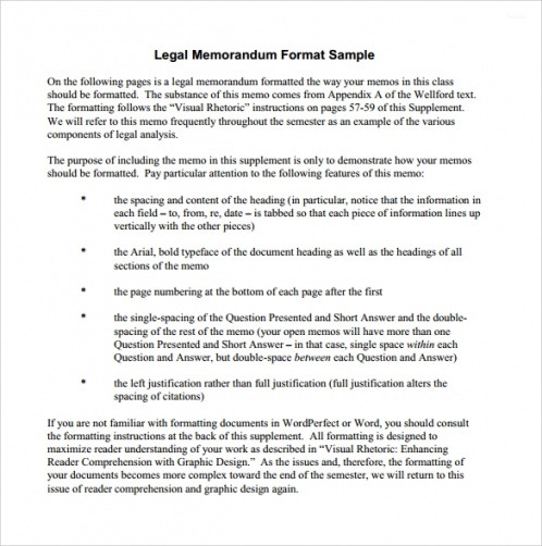 Standard Memorandum Template Excel Sample