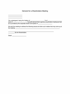 Best Shareholders Meeting Notice Template Word Example