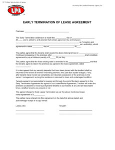 Costum Lease Cancellation Notice Template Word